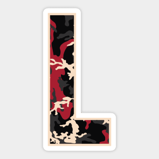 Initial Capital Letter L Camo Alphabet Gift Women Men Boys Girls Sticker